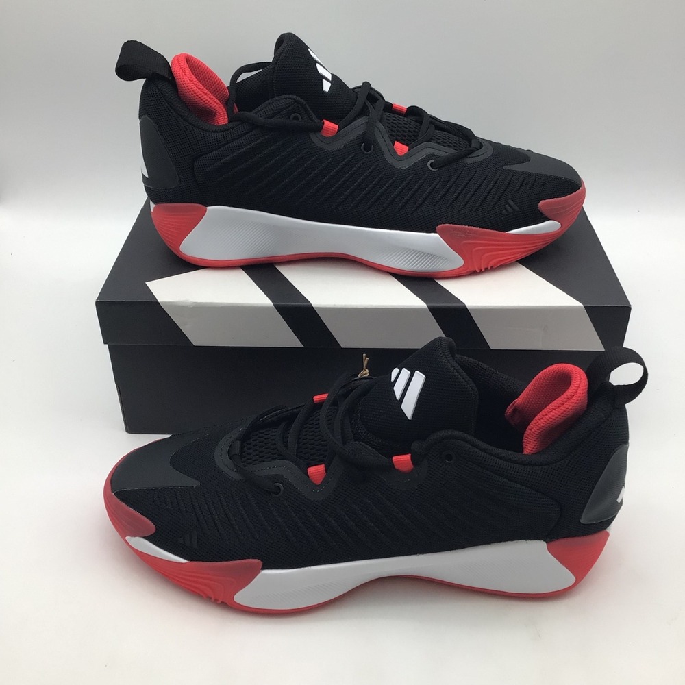 Adidas Initiation Mens Basketball Shoes Black White Red JS0464 Size 12.5 NEW